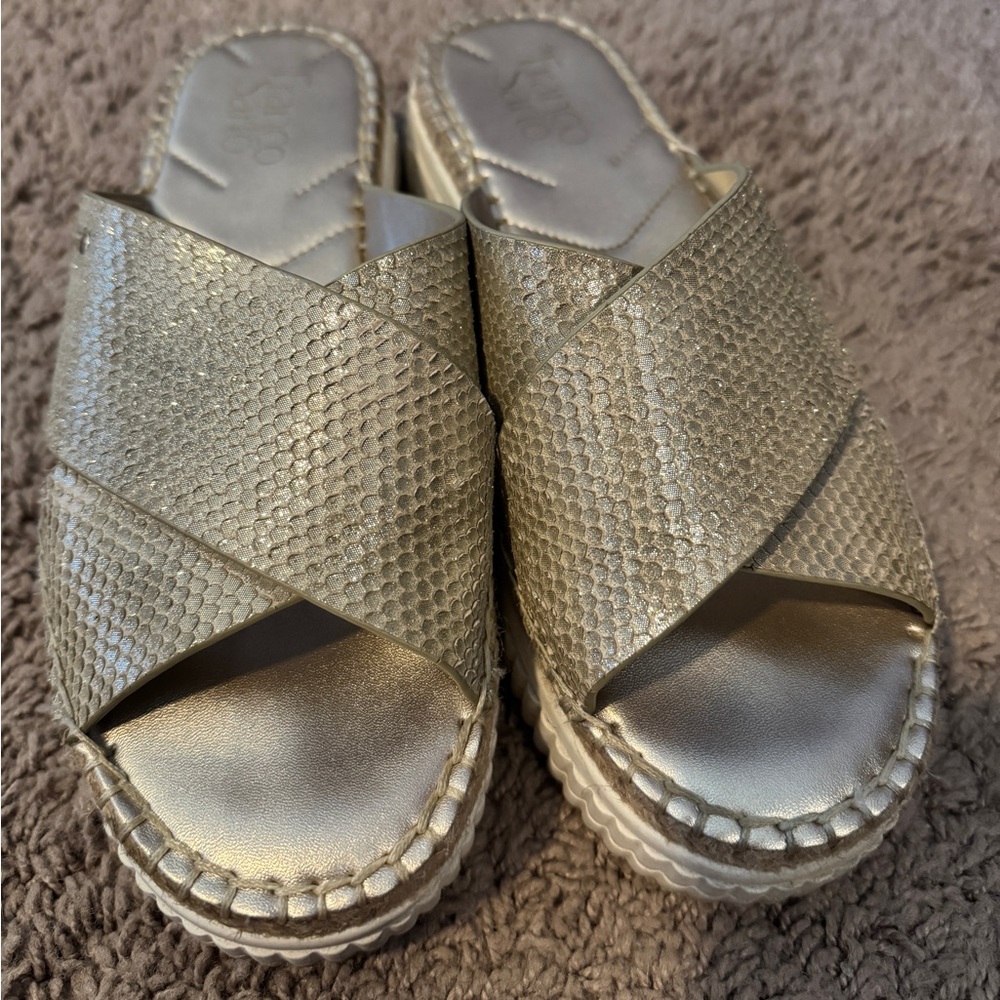 Franco Sarto | Gold Platform Sandals